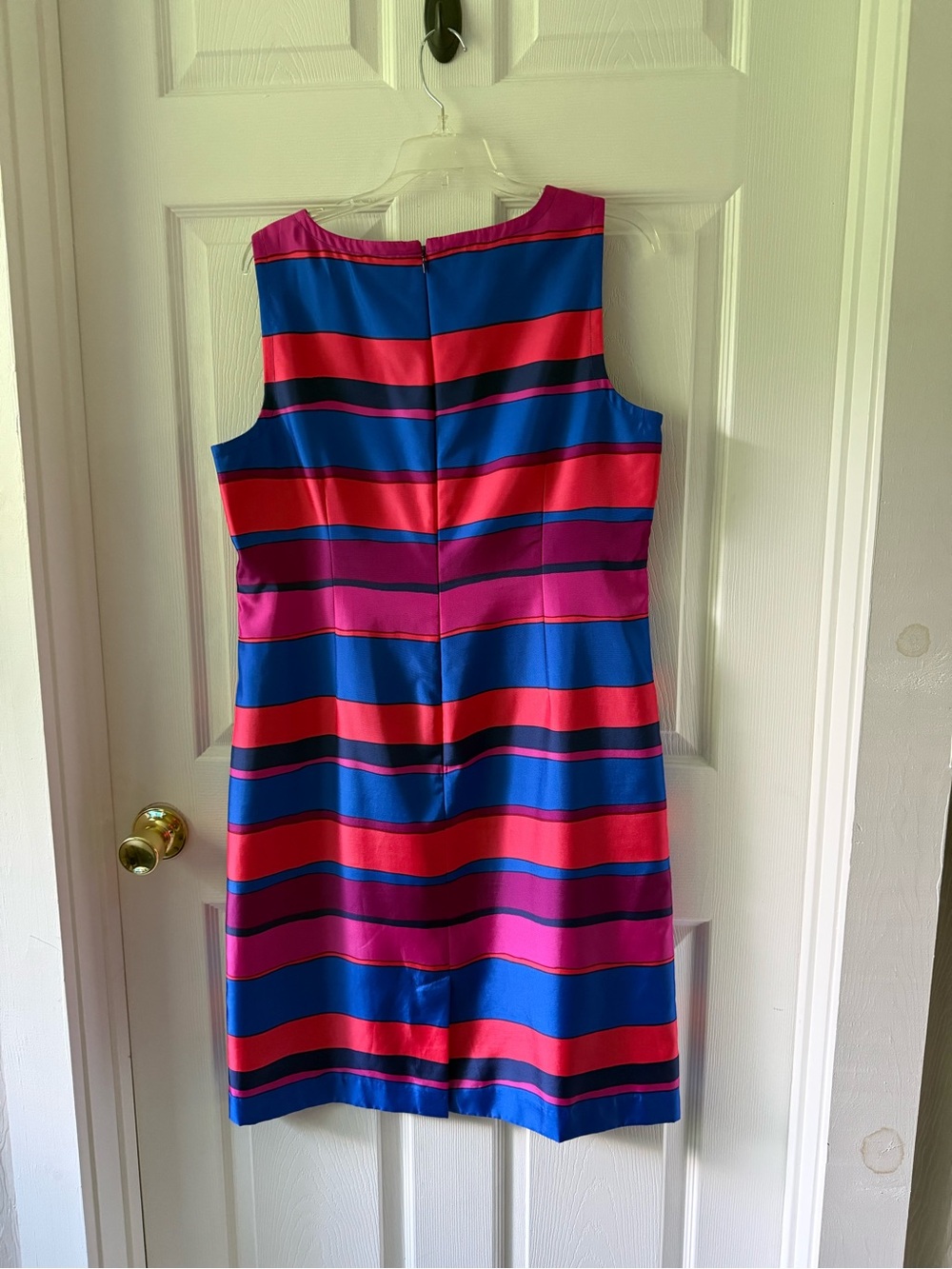 Talbots Sleeveless Striped Shift Dress in Pink and Blue - Picture 3 of 3